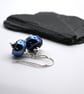 black and silver shard lampwork glass earrings - Image 3