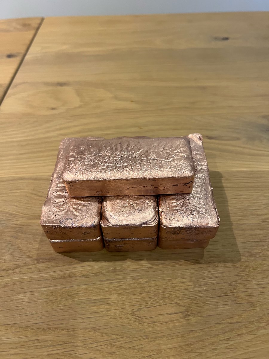 Handmade 500g - 600g Copper Ingot - Bar 99.9 Pure