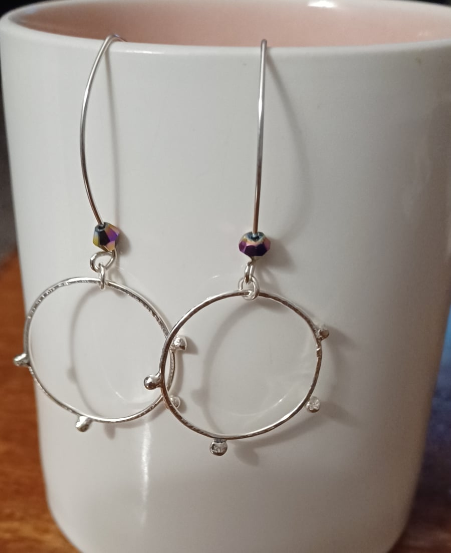 Silver bobble earrings