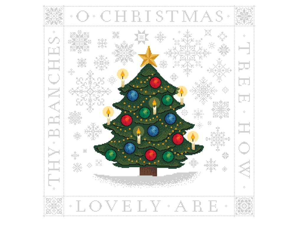 324 - Christmas Tree Cross Stitch Pattern: Winter Snowflakes (PDF Counted Chart)