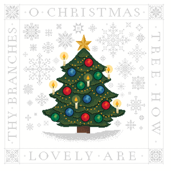 324 - Christmas Tree Cross Stitch Pattern: Winter Snowflakes (PDF Counted Chart)