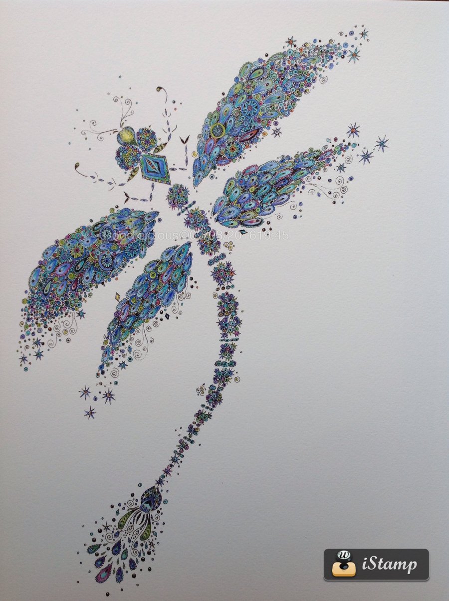 Blue Dragonfly print (12"x15") mounted, ready to frame. OFFER