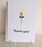 Thank you greetings card with a flower button  - Image 1