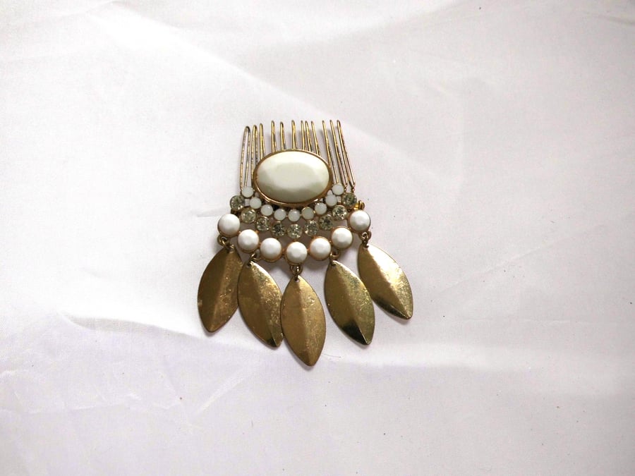 Upcycled Art Deco style hair slide comb 
