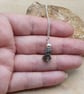 Small Raw Moldavite necklace. Reiki jewelry uk. Bali silver Wire wrapped pendant - Image 3