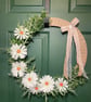 Handmade 17" Rustic Daisy Floral Door Wreath 