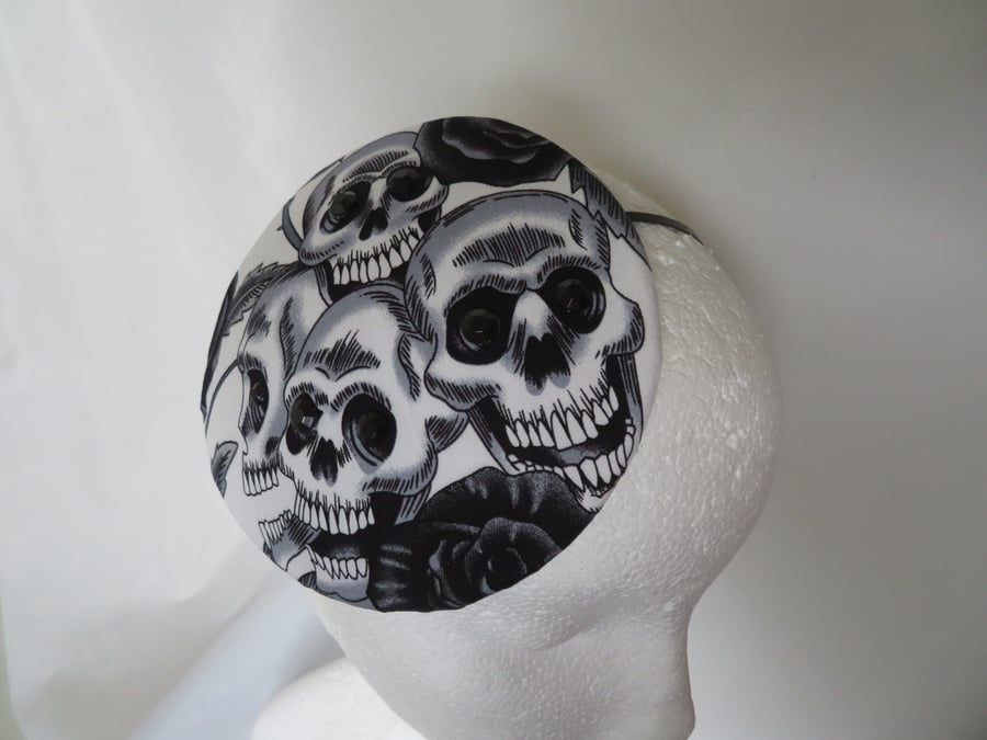 Skulls Day of the Dead Skull Cocktail Percher Fascinator Mini Headpiece 