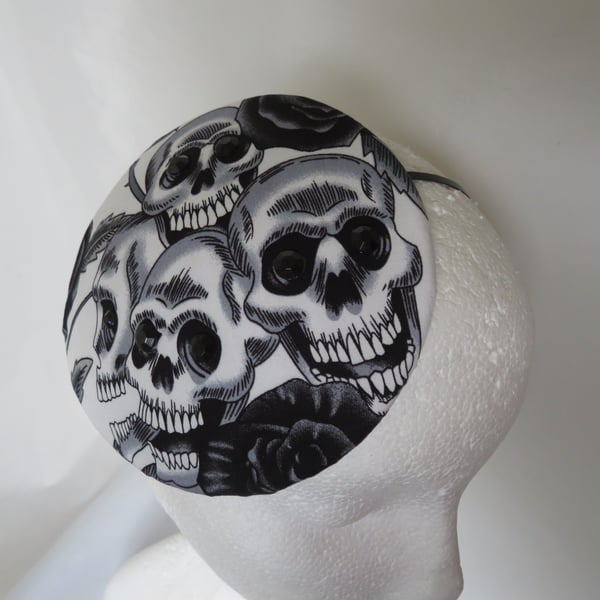 Skulls Day of the Dead Skull Cocktail Percher Fascinator Mini Headpiece 