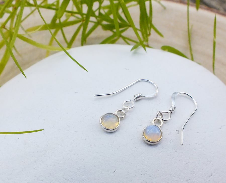 Enchanting Opal and Sterling Silver Earrings