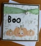 Pumpkin Blank Card - Halloween, Birthday - Green Ribbon