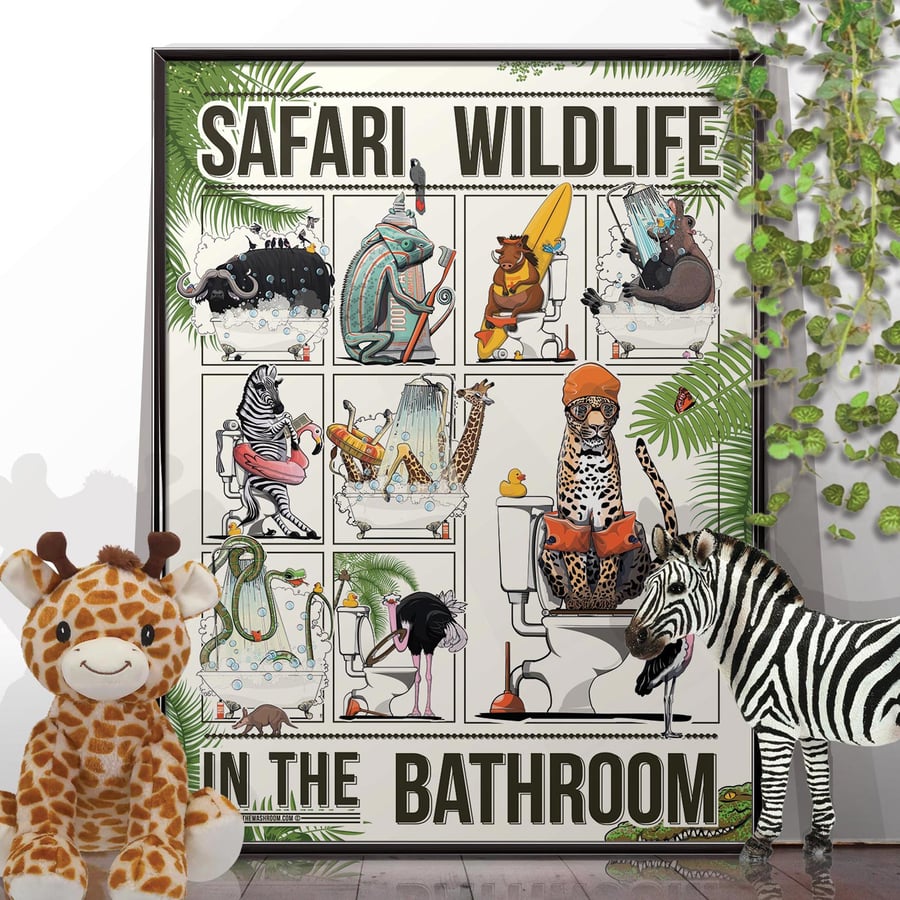 Safari Animals In The Bathroom Bath Toil Folksy