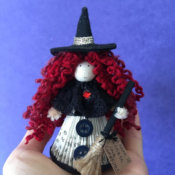 Red Witch Doll Decoration, Cute Halloween Decoration