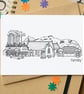 Formby Merseyside Skyline Greetings Card - Image 1