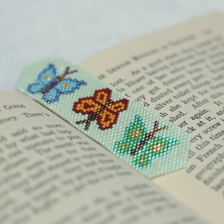 Little Beadwork Bookmark - Butterflies