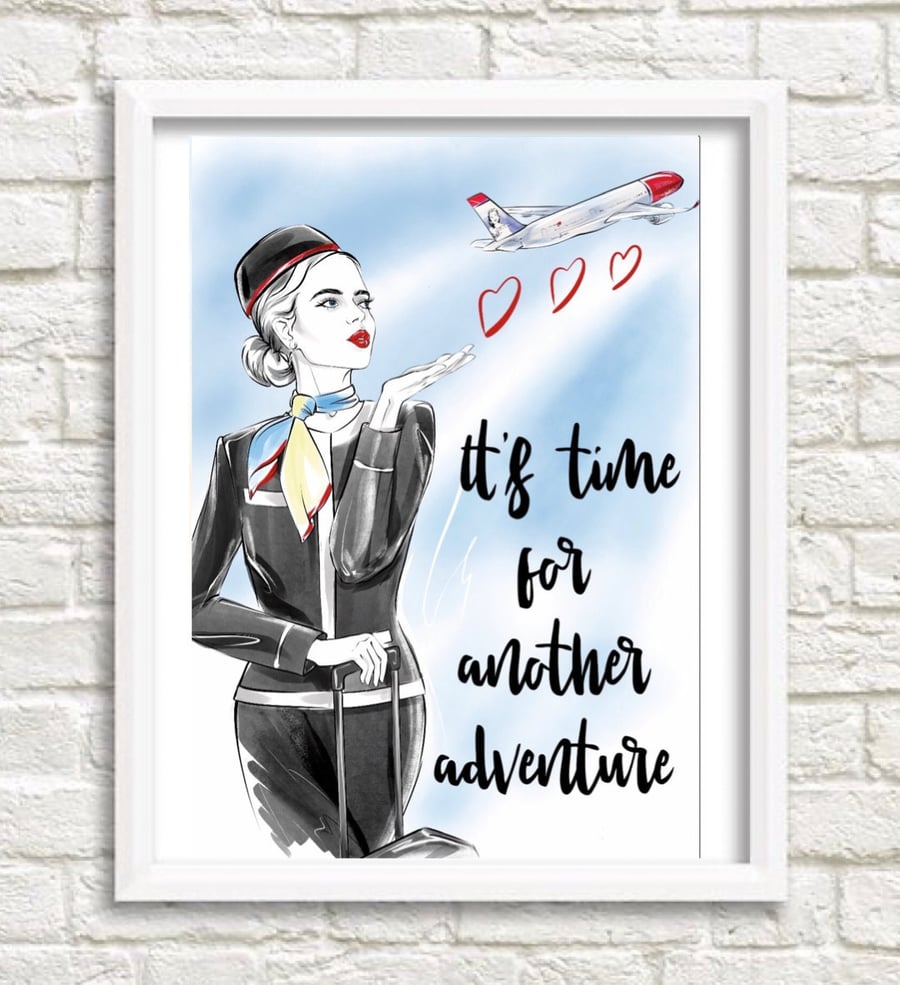 Norwegian Flight Attendant Travel Print