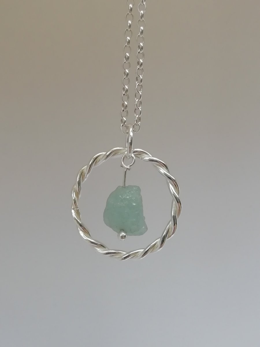 Aquamarine and Silver Necklace