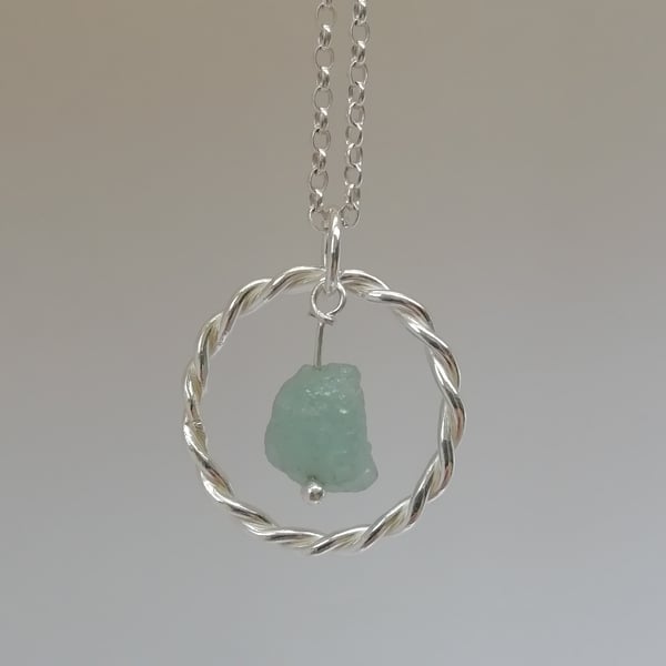 Aquamarine and Silver Necklace