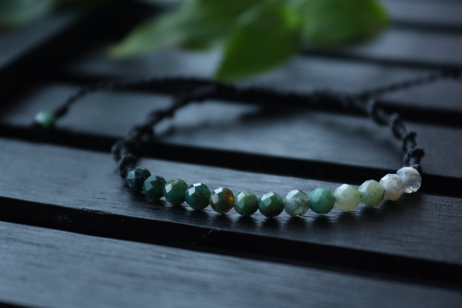 Bracelet with natural stones Moss Agate 