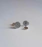 Sage Leaf Textured Stud Earrings - Oxidised Fine Silver - Image 4