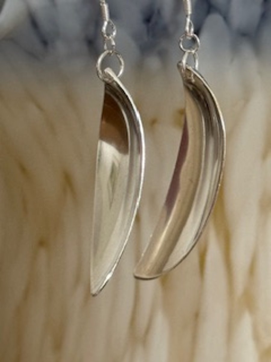 Upcycled sterling silver spoon bowl eaerrings