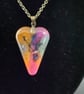  Handcrafted Rainbow Resin Heart Pendant Necklace  - Image 3