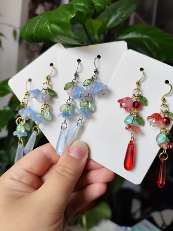 Handmade Stainless steel floral earrings