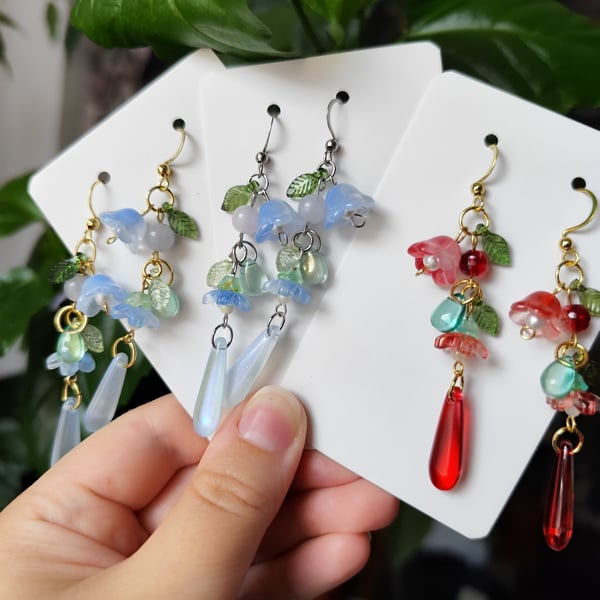 Handmade Stainless steel floral earrings