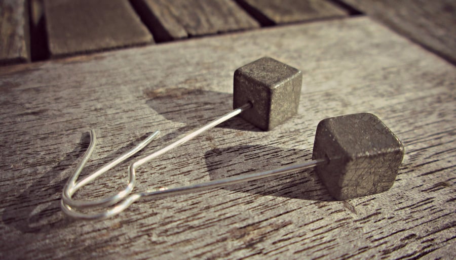 Pyrite & Silver Earrings