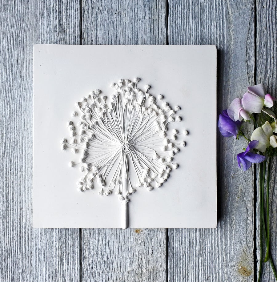 Allium Plaster Cast Wall Plaque