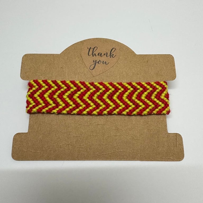Red and yellow double chevron bracelet 