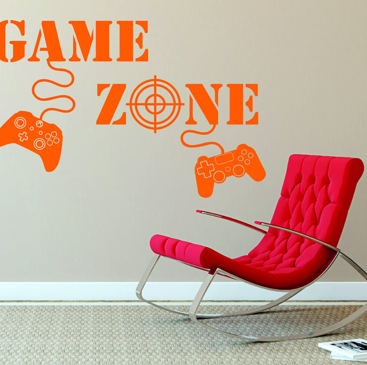 Gaming Zone Controller Game Wall Art Sticker Decal Gamer Boys Girls Kids  Bedroom