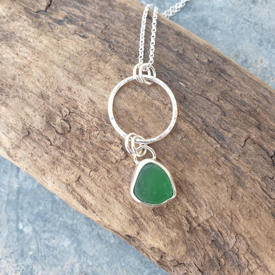 Sterling silver seaglass pendant