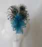 Dark Turquoise Teal Peacock Feather Comb Bridgerton Regency Style  - Image 2