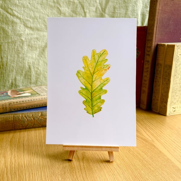 Green Oak Leaf - Art Print A5 or A4