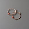 Rose Gold Filled Hoops - Garnet red, burgundy, birthstone, January