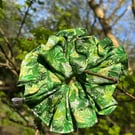 Rainforest leaf scrunchie
