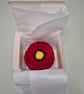 2 Handmade Poppy crochet coffee coasters - table decorations - letterbox gifts - Image 4