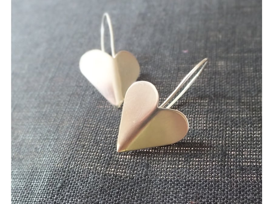 Heart shaped silver earrings