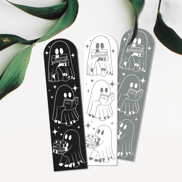 Ghost Bookmark Acrylic: Engraved Ghost Bookmark Gift, Autumnal, Fall Book Gift