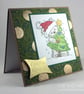 Handmade Christmas card - cute bear with Christmas tree - Image 7