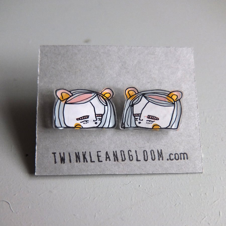 'Beary girl' Ear studs