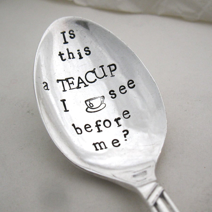 Macbeth Quote Teaspoon, Handstamped Vintage Tea Spoon