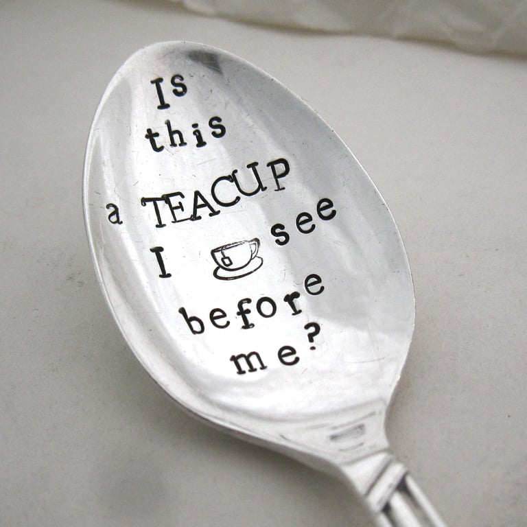 Macbeth Quote Teaspoon, Handstamped Vintage Tea Spoon