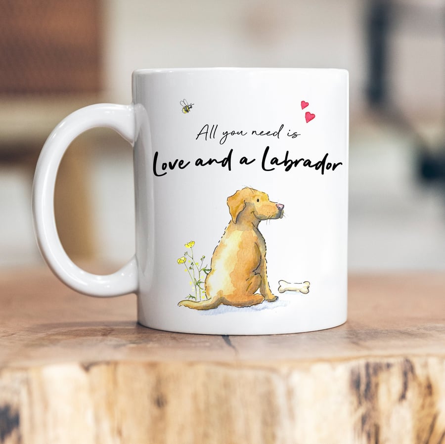 Love and a Labrador Yellow Ceramic Mug