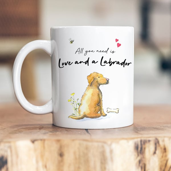 Love and a Labrador Yellow Ceramic Mug