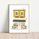 Florist Print Cute Flower Shop Illustration Art A5, A4, A3