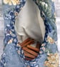 Blue Floral Peg Bag, Wigwam Cotton Storage Bag for Pegs, made in Yorkshire - Image 2