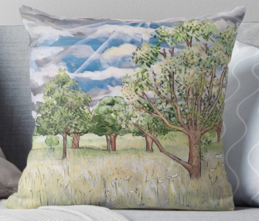 Throw Cushion Featuring The Painting ‘Breaking Through...’