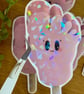 Holographic Pink Foot Ice Cream - Cute Retro Lolly Vinyl Sticker