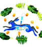 The Christmas hare with snow and holly - Image 1